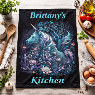 Mystical Unicorn - Personalized Fantasy Forest Kitchen Towel
