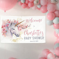 Mystical Unicorn | Pink Floral Girl Baby Shower