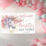 Mystical Unicorn | Pink Floral Girl Baby Shower Banner