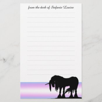 Mystical Unicorn W/lines (blue/pink) Stationery by Heart_Horses at Zazzle