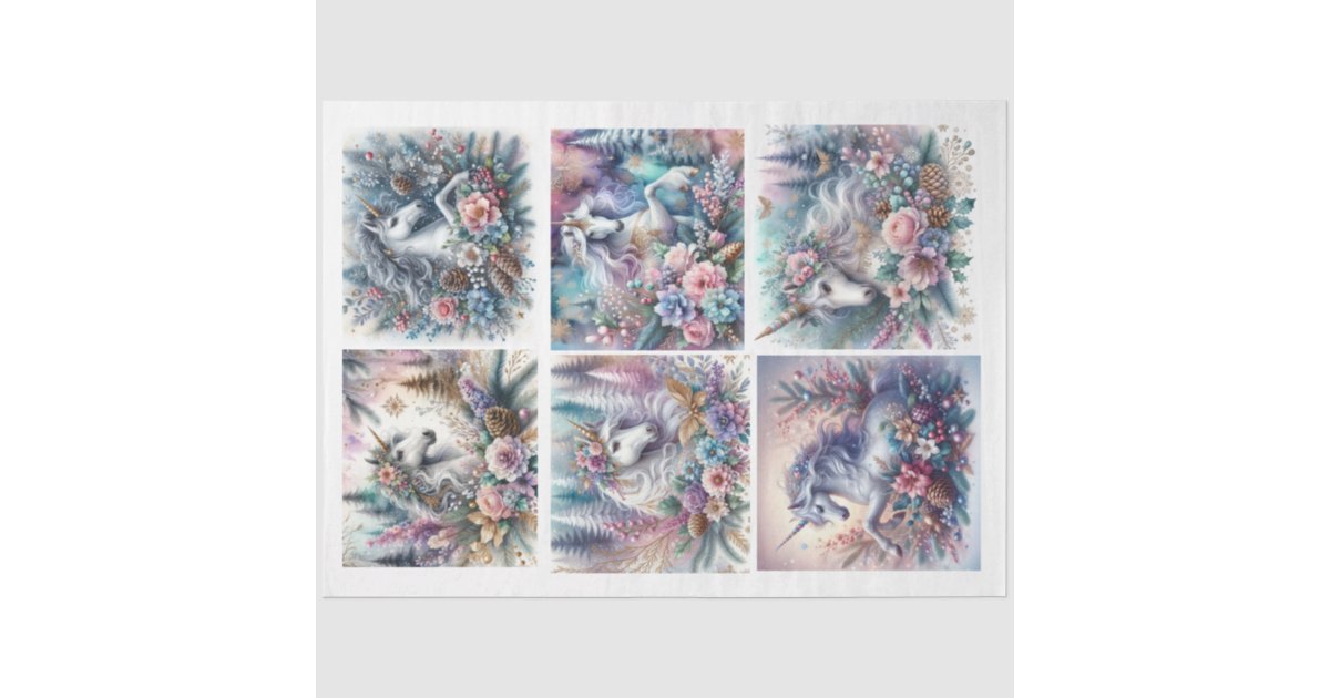 Mystical Unicorns Set Decoupage Tissue Paper | Zazzle