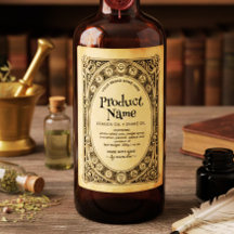 Mystical Vertical Elixirs Apothecary Style Labels
