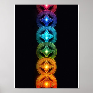Mystical Vibrant Chakras Poster