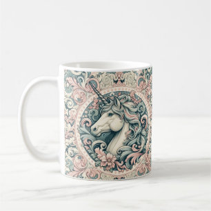 Mystical Victorian Unicorns: Enchanted Floral  Coffee Mug