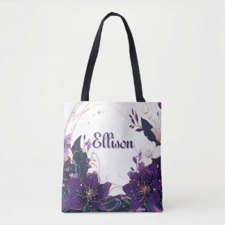 Mystical Violet Bloom Tote Bag