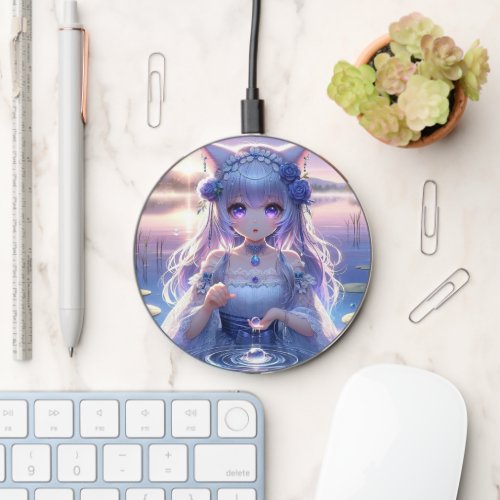 Mystical Water Catgirl Anime Princess Wireless Charger