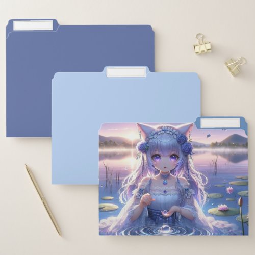 Mystical Water Catgirl Princess Accent File Folder