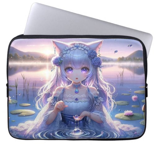 Mystical Water Catgirl Princess Laptop Sleeve