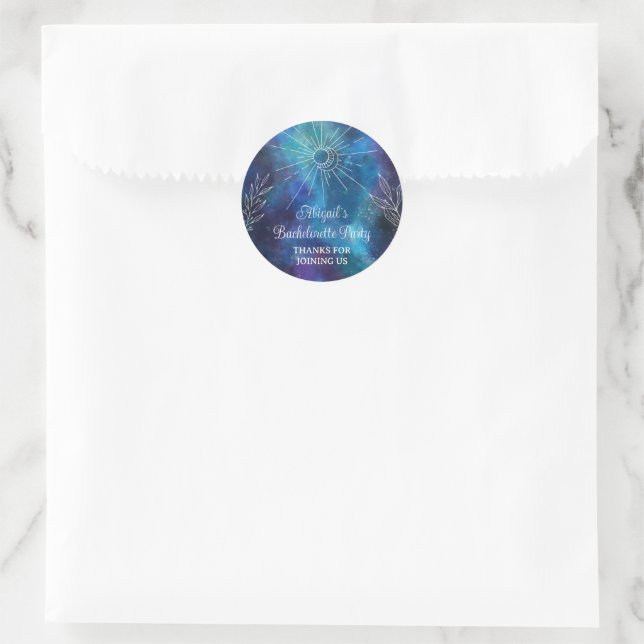 Mystical Watercolor Bachelorette Party Classic Round Sticker (Bag)