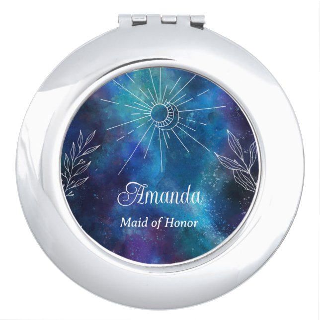 Mystical Watercolor Bachelorette Party Compact Mirror (Front)