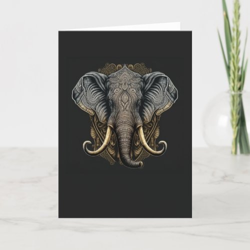 Mystical Watercolor Elephant Note Card