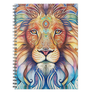 Mystical Watercolor Lion  Notebook