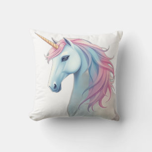 Mystical Watercolor Unicorn Throw Pillow