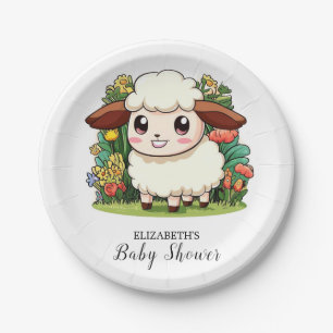 Mystical Whimsical Sheep Baby Shower Paper Plates