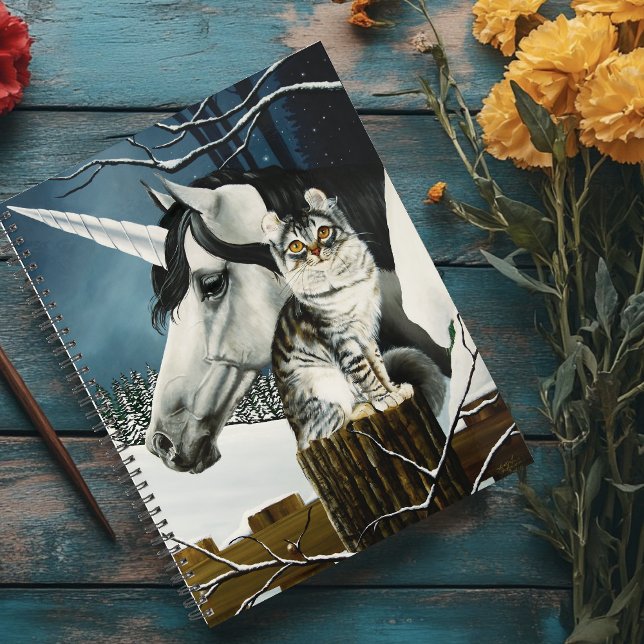 Mystical White Gray Fantasy Unicorn Cat Winter Planner (Creator Uploaded)