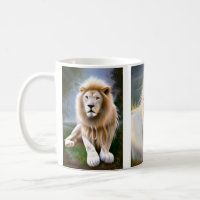 Mystical White Lion AI Art Coffee Mug