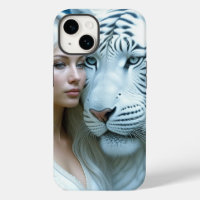 Mystical White Tiger and Woman   Case-Mate iPhone 14 Case