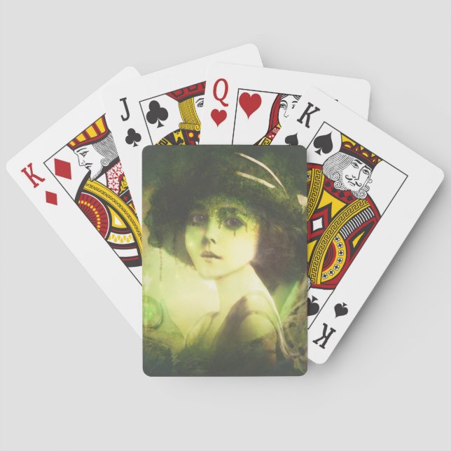 Mystical Willow Tree Fairy Fantasy Art Poker Cards (Back)