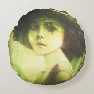 Mystical Willow Tree Fairy Fantasy Art Round Pillow