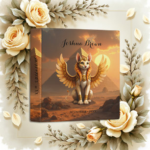 Mystical Winged Cat Sphinx – Egyptian Fantasy Art. 3 Ring Binder