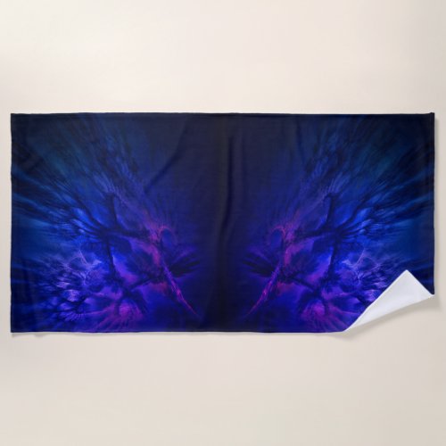 Mystical Wings with Deep Blue Feathers Beach Towel