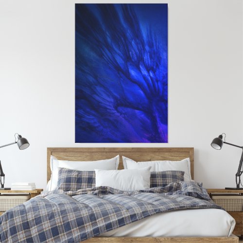 Mystical Wings with Deep Blue Feathers Canvas Print