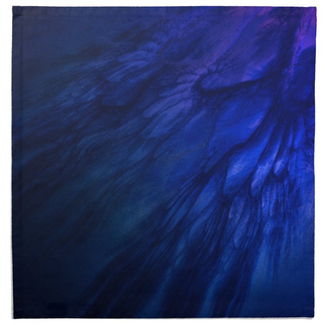 Mystical Wings with Deep Blue Feathers Cloth Napkin (Front)