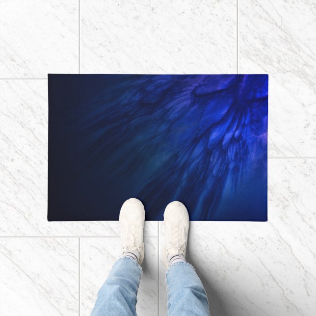 Mystical Wings with Deep Blue Feathers Doormat (Indoor)