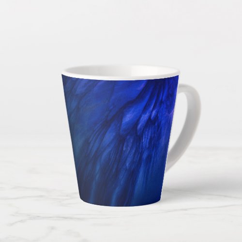 Mystical Wings with Deep Blue Feathers Latte Mug