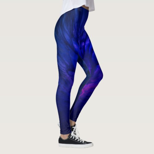 Mystical Wings with Deep Blue Feathers Leggings