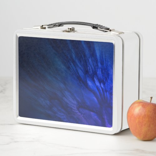Mystical Wings with Deep Blue Feathers Metal Lunch Box
