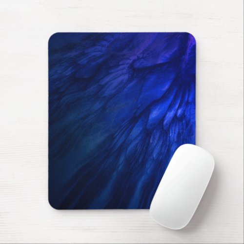 Mystical Wings with Deep Blue Feathers Mouse Pad