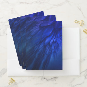 Mystical Wings with Deep Blue Feathers Pocket Folder