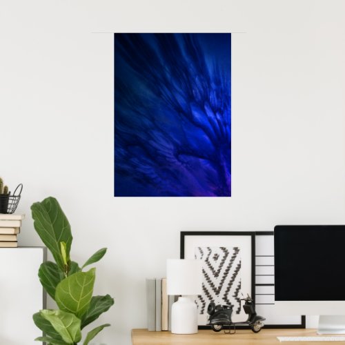 Mystical Wings with Deep Blue Feathers Poster