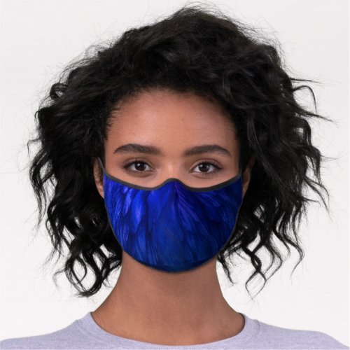 Mystical Wings with Deep Blue Feathers Premium Face Mask