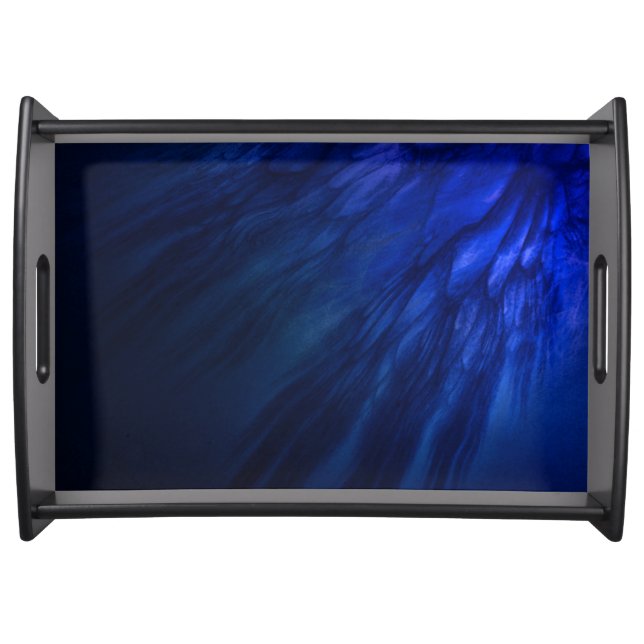 Mystical Wings with Deep Blue Feathers Serving Tray (Front)