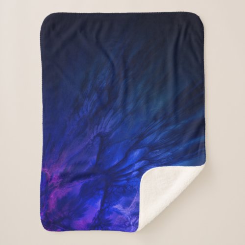 Mystical Wings with Deep Blue Feathers Sherpa Blanket