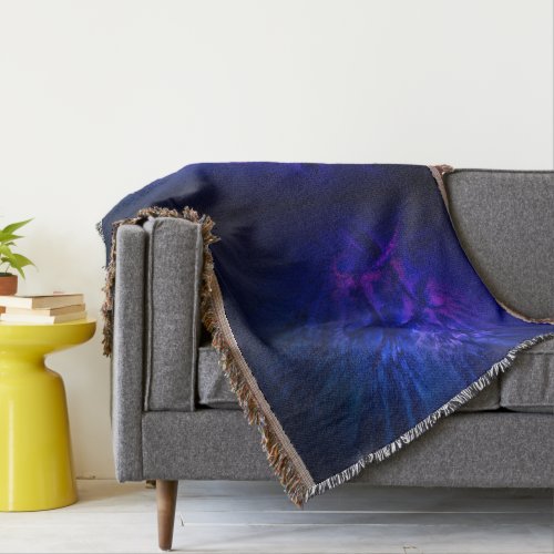 Mystical Wings with Deep Blue Feathers Throw Blanket