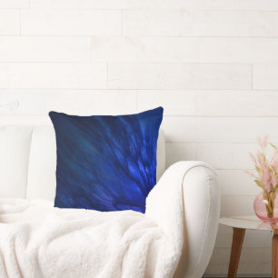 Mystical Wings with Deep Blue Feathers Throw Pillow