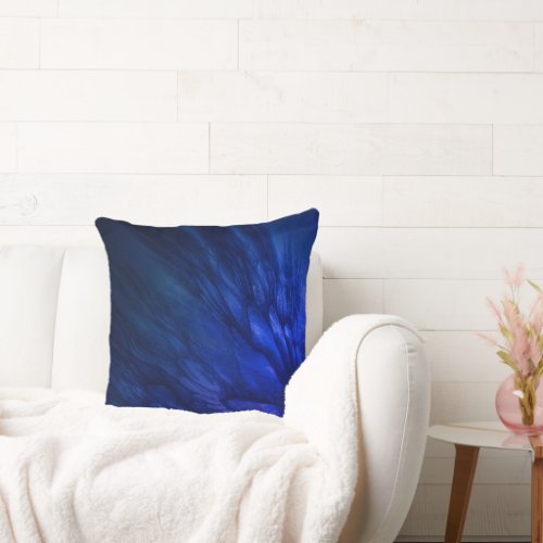 Mystical Wings with Deep Blue Feathers Throw Pillow