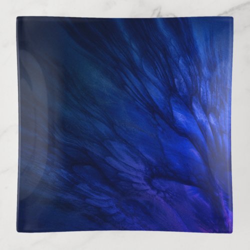 Mystical Wings with Deep Blue Feathers Trinket Tray