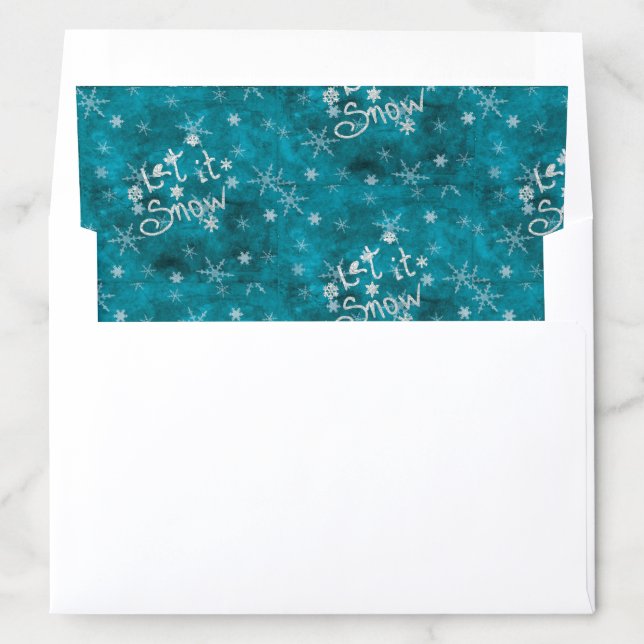 Mystical Winter Blue Silver Snowflakes Let It Snow Envelope Liner (In Envelope)