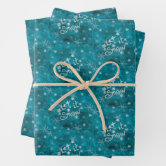 Winter blue Snow Glitter Sky Christmas festive Wrapping Paper