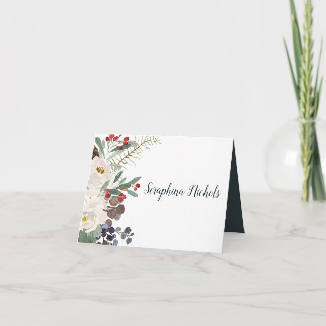 Mystical Winter - Custom thank you place card (Front)