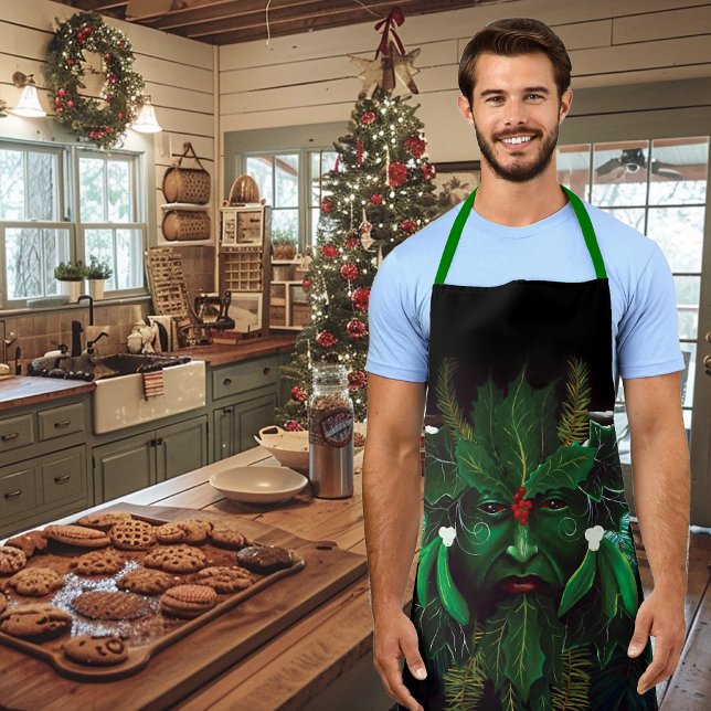 Mystical Winter Fantasy Green Man Celtic Pagan Apron (Creator Uploaded)