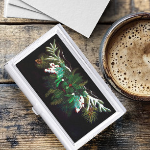 Mystical Winter Fantasy Green Man Celtic Pagan Business Card Case