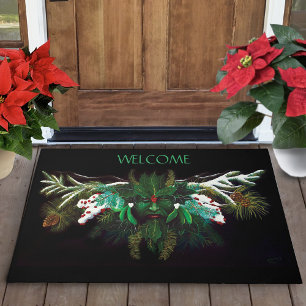 Mystical Winter Fantasy Green Man Celtic Pagan Doormat