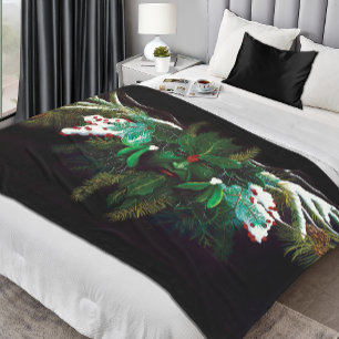 Mystical Winter Fantasy Green Man Celtic Pagan Fleece Blanket