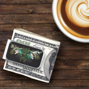 Mystical Winter Fantasy Green Man Celtic Pagan Silver Finish Money Clip