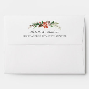 Mystical Winter Flower Wedding A7 Envelope
